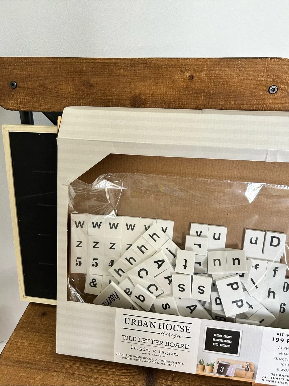 Letter Board Wall Sign - Black & Cream with 199 pieces wall hanging 15.5 x 12.5